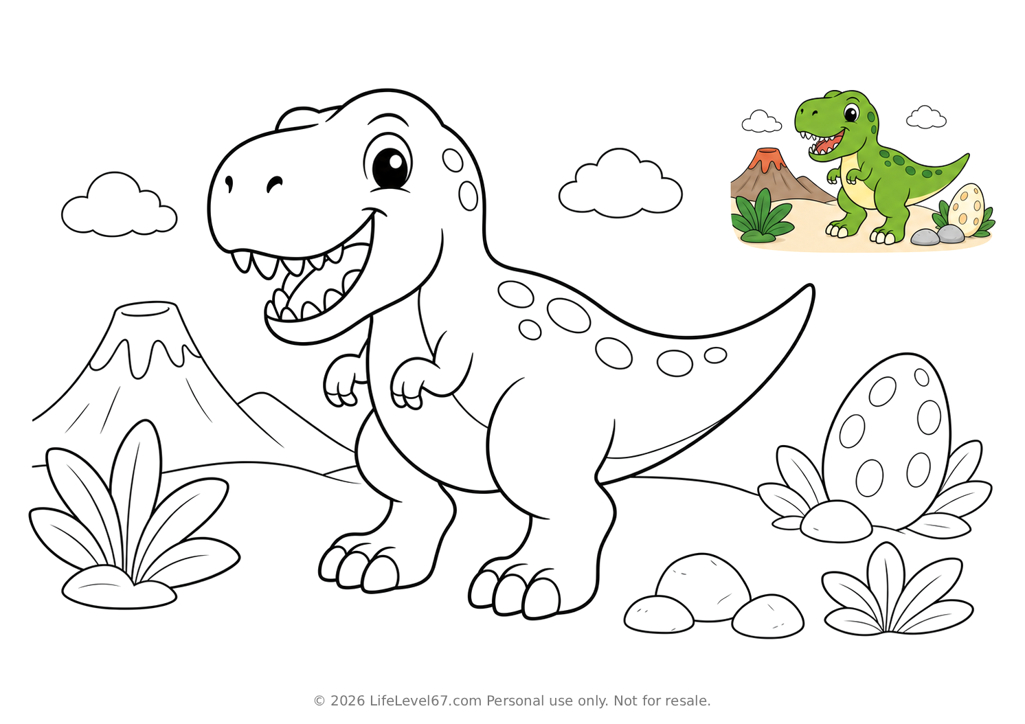 Standing T-Rex coloring page