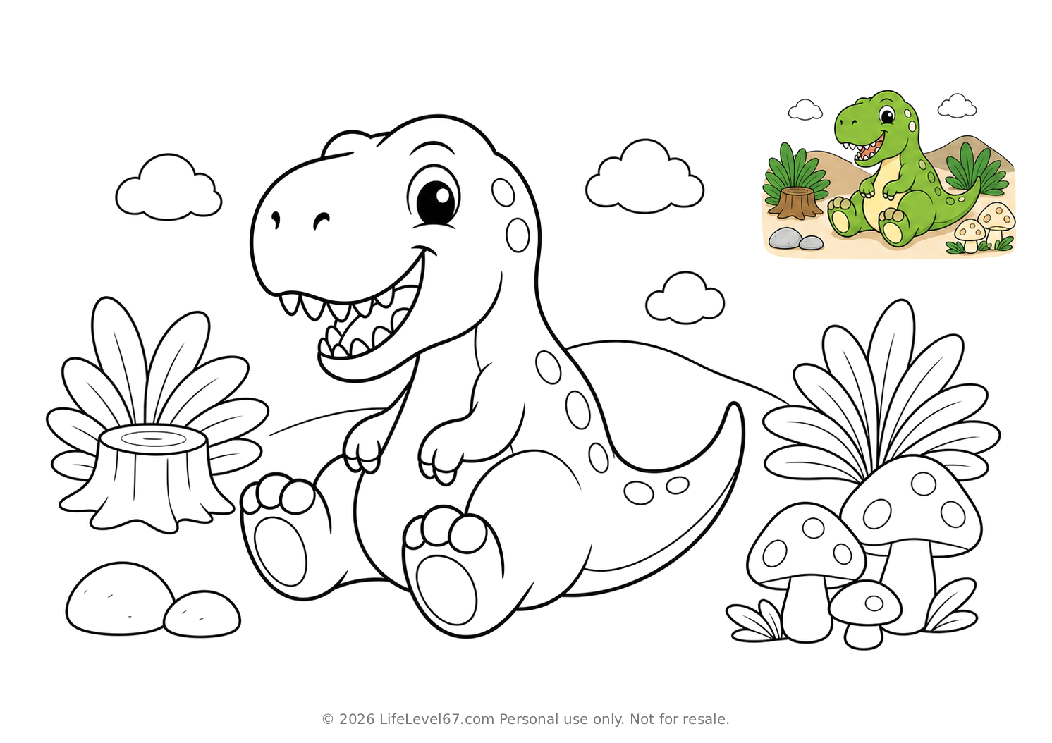Baby T-Rex coloring page