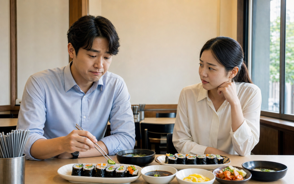 오이 못 먹는 이유 때문에 김밥에서 오이를 빼달라고 하는 직장인